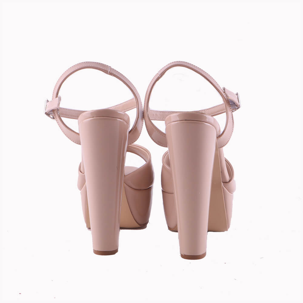 Bej Rugan Kalın Topuklu Platform Gelin Ayakkabısı RA-027