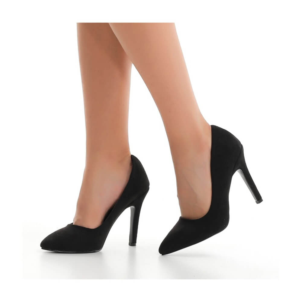 Black Suede Stiletto Heeled Shoes MA-021