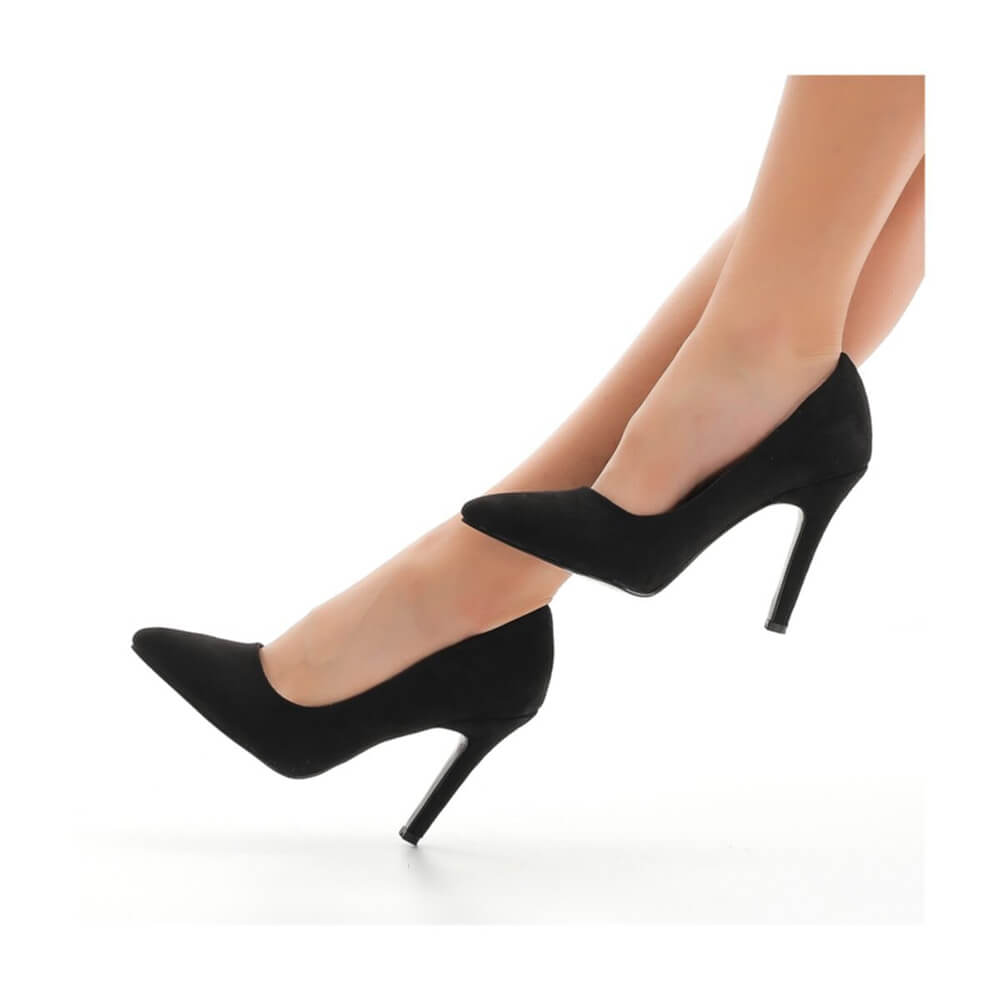 Black Suede Stiletto Heeled Shoes MA-021