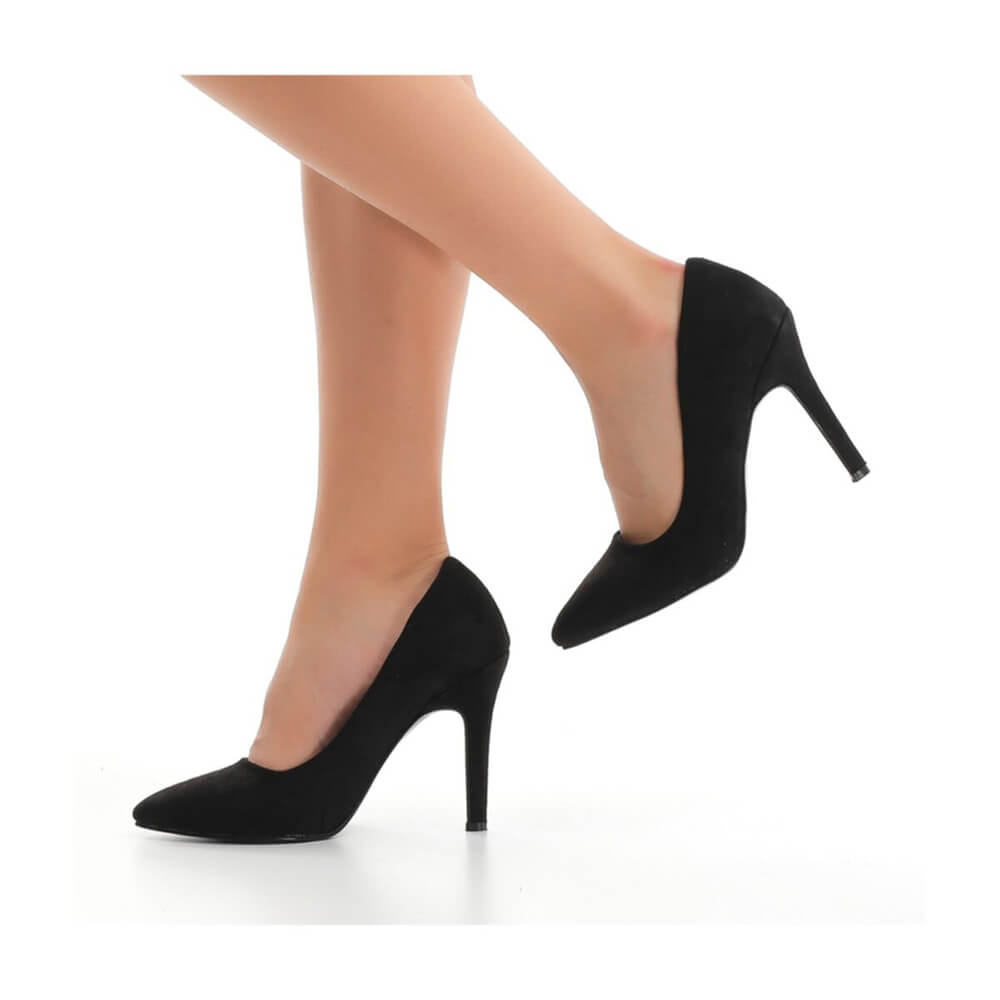 Black Suede Stiletto Heeled Shoes MA-021