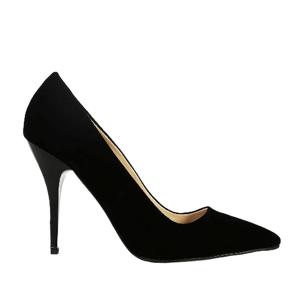 Black Suede Stiletto Heeled Shoes MA-021