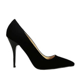 Black Suede Stiletto Heeled Shoes MA-021