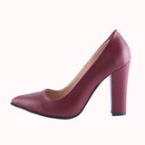 Bordo Kadın Kalın Topuklu Ayakkabı MA-023