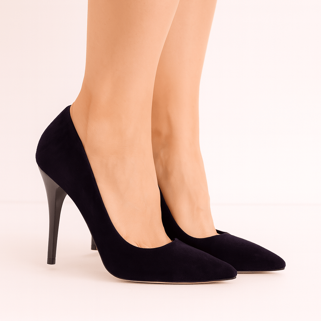 Lacivert Süet Stiletto Topuklu Ayakkabı MA-021