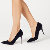 Lacivert Süet Stiletto Topuklu Ayakkabı MA-021