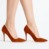 Taba Süet Stiletto Topuklu Ayakkabı MA-021