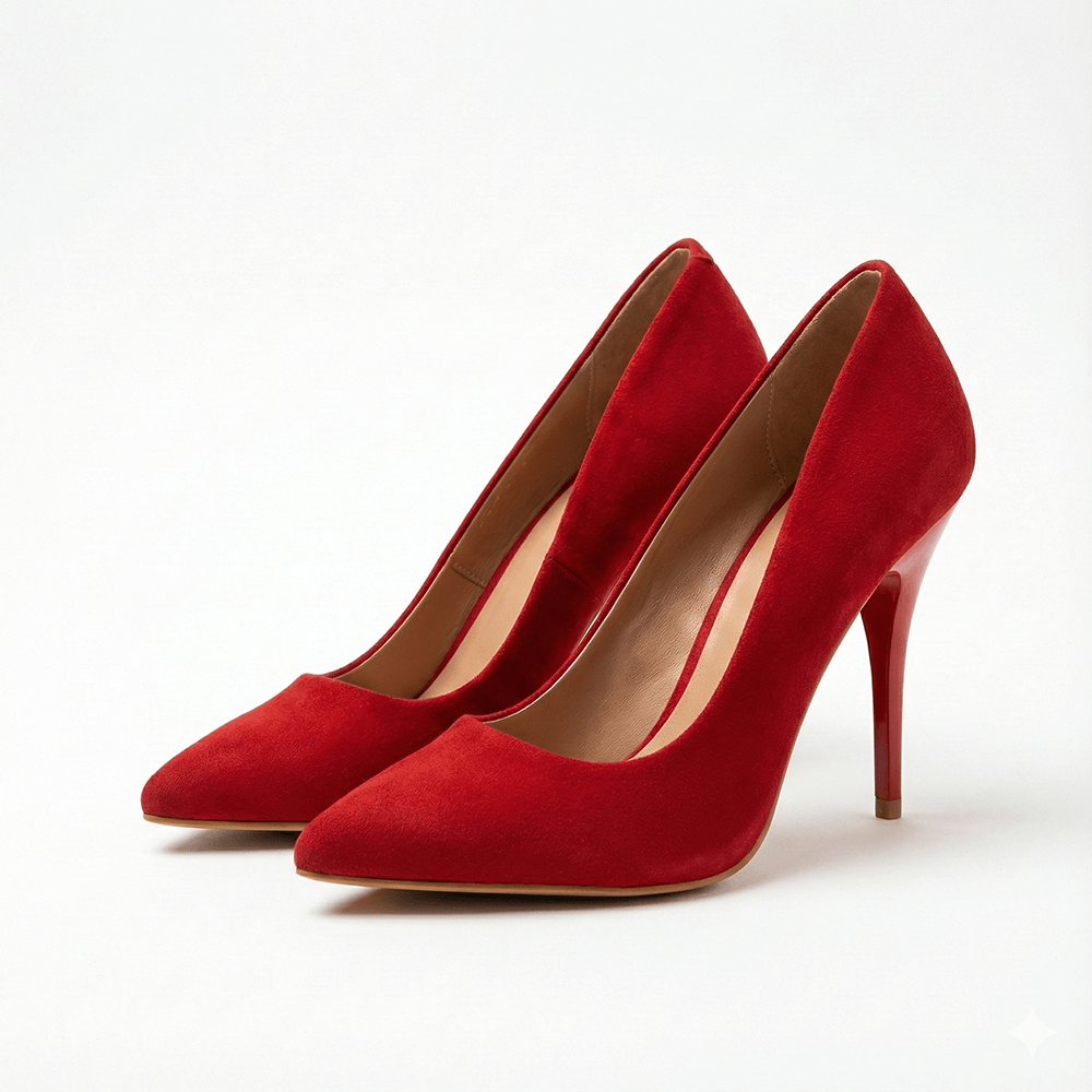 Kırmızı Süet Stiletto Topuklu Ayakkabı MA-021