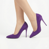 Mor Süet Stiletto Topuklu Ayakkabı MA-021