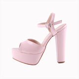 Pudra Rugan Kalın Topuklu Platform Gelin Ayakkabısı RA-027