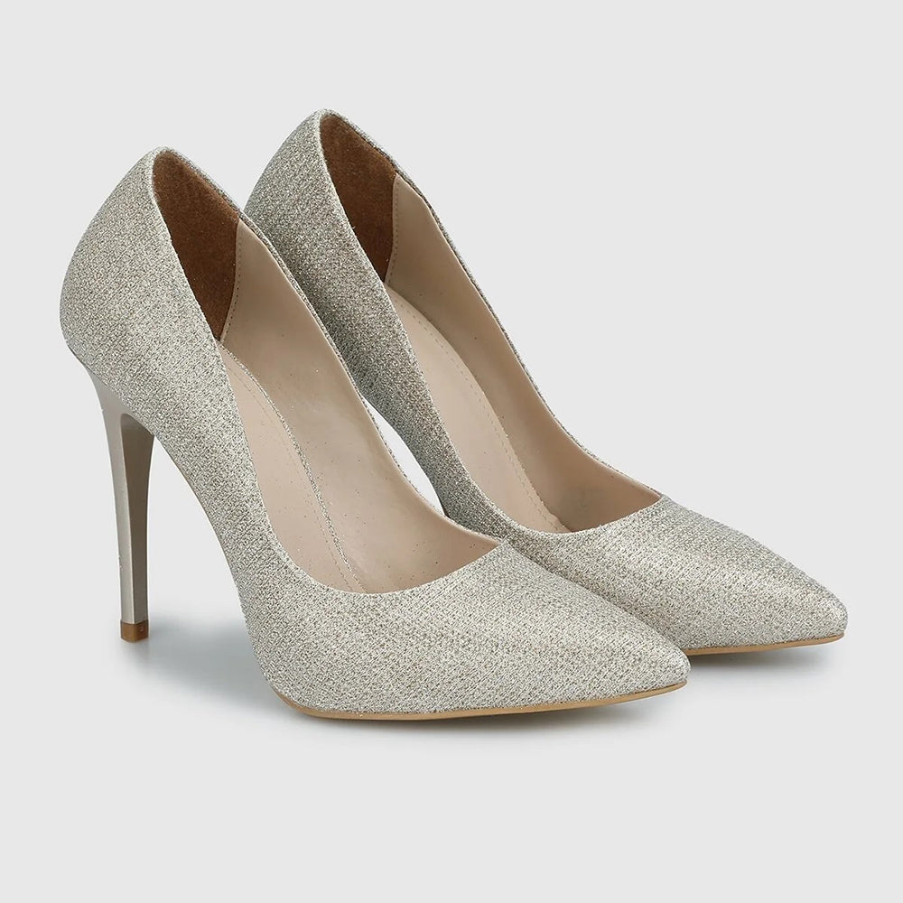 Altın Rengi Simli Topuklu Ayakkabı MA-021
