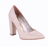 Altın Simli Kadın Kalın Topuklu Ayakkabı MA-023