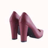 Bordo Kadın Kalın Topuklu Ayakkabı MA-023