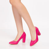 Fuşya Kadın Kalın Topuklu Ayakkabı MA-023