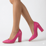 Fuşya Kadın Kalın Topuklu Ayakkabı MA-023