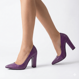 Mor Kadın Kalın Topuklu Ayakkabı MA-023