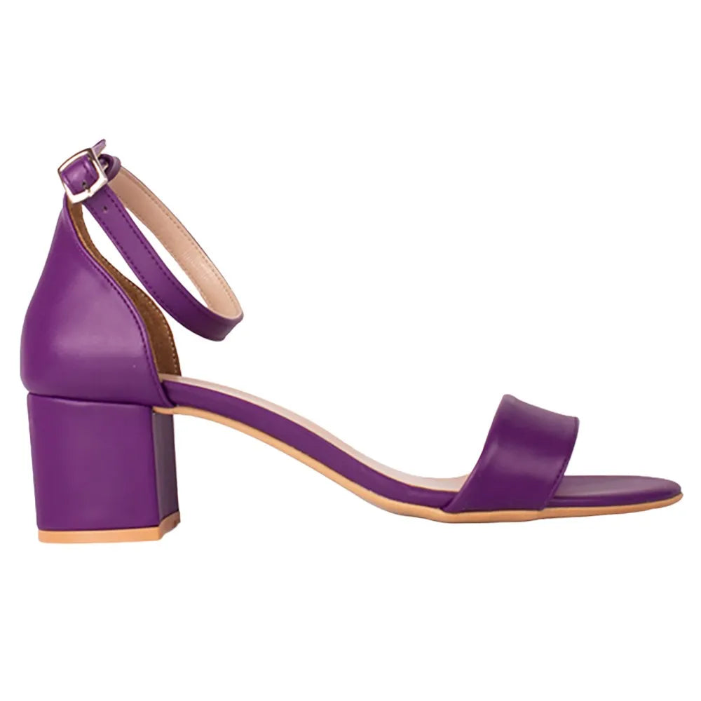 Mor Tek Bant Topuklu Ayakkabı RA-155
