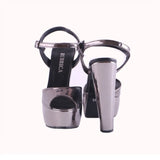 Platin Kalın Topuklu Platform Gelin Ayakkabısı RA-027