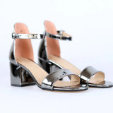 Platin Tek Bant Topuklu Ayakkabı RA-155