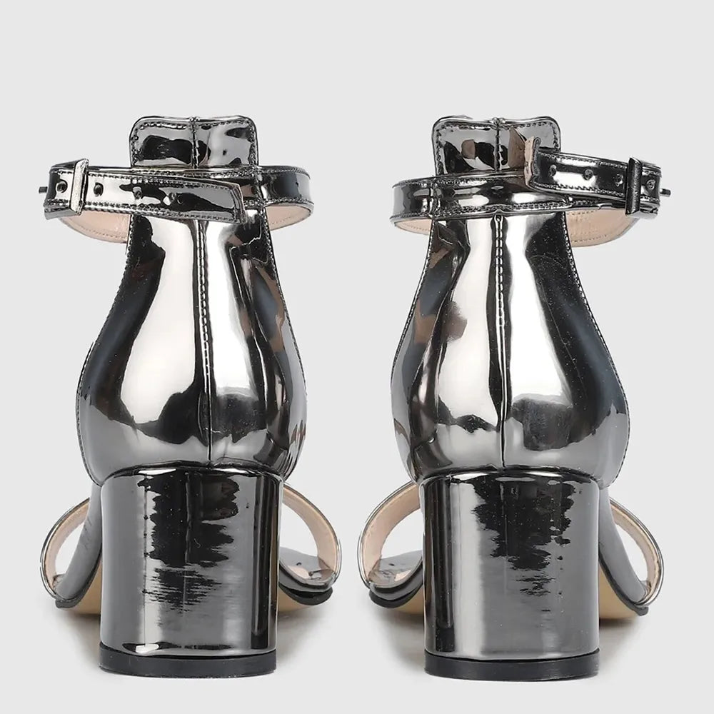 Platin Tek Bant Topuklu Ayakkabı RA-155