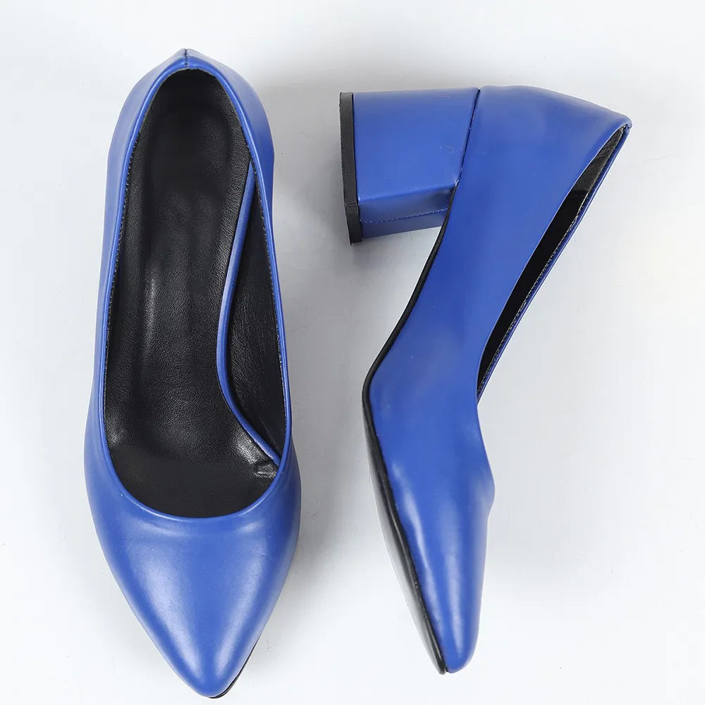 Saks Mavisi Alçak Topuklu Ayakkabı RA-162