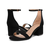 Siyah Süet Tek Bant Topuklu Ayakkabı RA-155