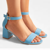 Turkuaz Tek Bant Topuklu Ayakkabı RA-155