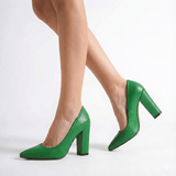 Yeşil Kadın Kalın Topuklu Ayakkabı MA-023