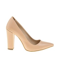 Beige Block Heel Shoes MA-023