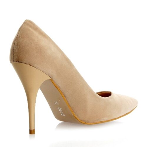 Beige Suede Stiletto High Heel Shoes for Women MA-021