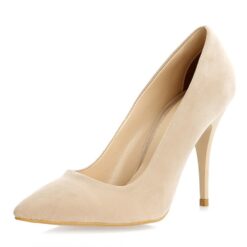 Beige Suede Stiletto High Heel Shoes for Women MA-021