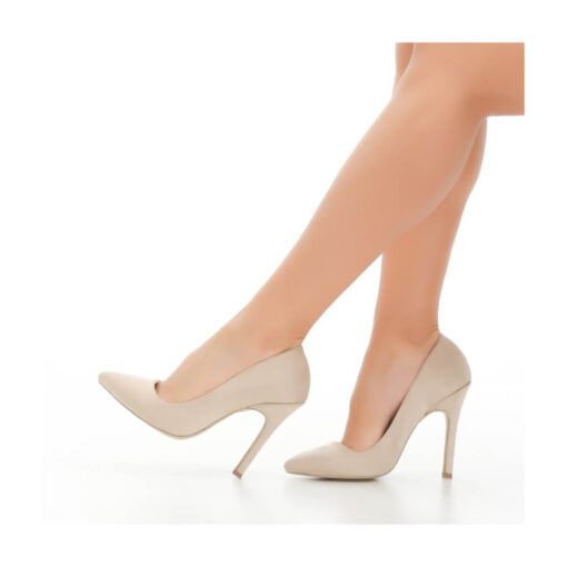 Beige Suede Stiletto High Heel Shoes for Women MA-021