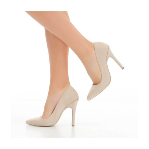 Beige Suede Stiletto High Heel Shoes for Women MA-021