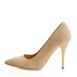 Beige Suede Stiletto High Heel Shoes for Women MA-021