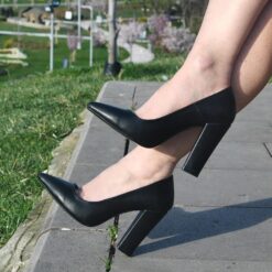 Black Block Heel Shoes MA-023