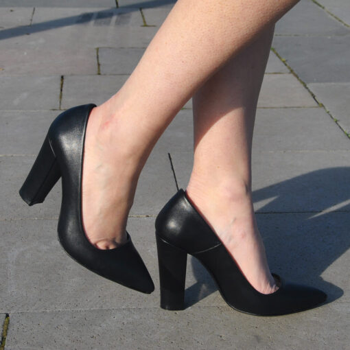 Black Block Heel Shoes MA-023