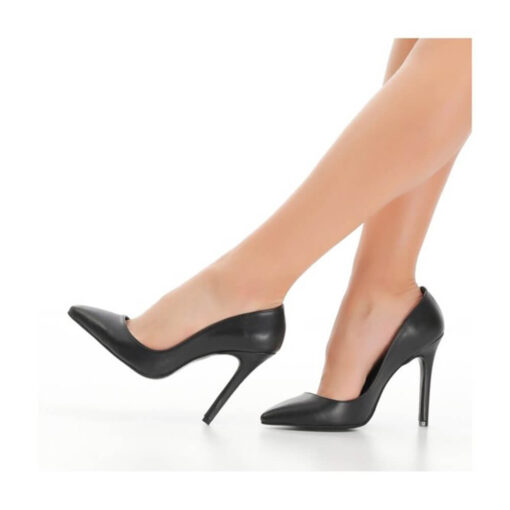 Black Skin Stiletto High Heel Shoes for Women MA-021