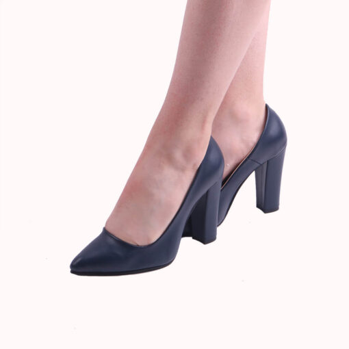 Blue Block Heel Shoes MA-023