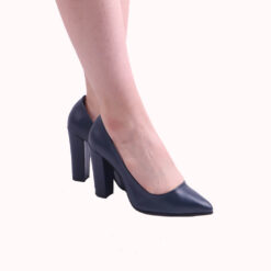 Blue Block Heel Shoes MA-023