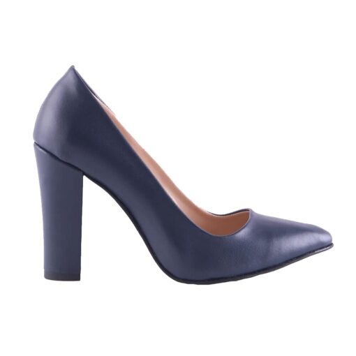 Blue Block Heel Shoes MA-023