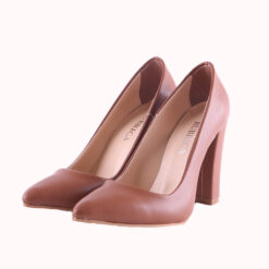 Brown Block Heel Shoes MA-023