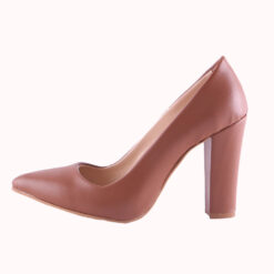 Brown Block Heel Shoes MA-023