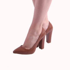 Brown Block Heel Shoes MA-023