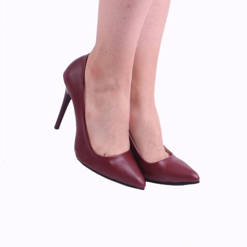 Burgundy Skin Stiletto High Heel Shoes for Women MA-021