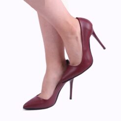 Burgundy Skin Stiletto High Heel Shoes for Women MA-021