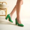 Green Block Heel Shoes MA-023