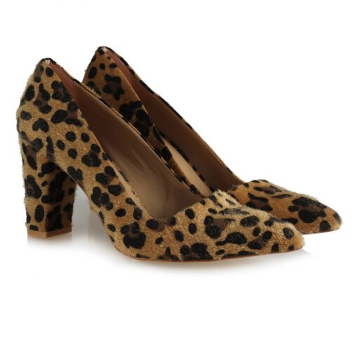 Leopard Block Heel Shoes MA-023