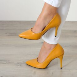 Mustard Skin Stiletto High Heel Shoes for Women MA-021