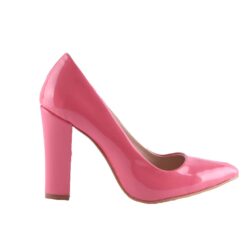 Pomegranate Shiny Block Heel Shoes MA-023