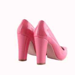 Pomegranate Shiny Block Heel Shoes MA-023