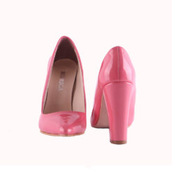 Pomegranate Shiny Block Heel Shoes MA-023